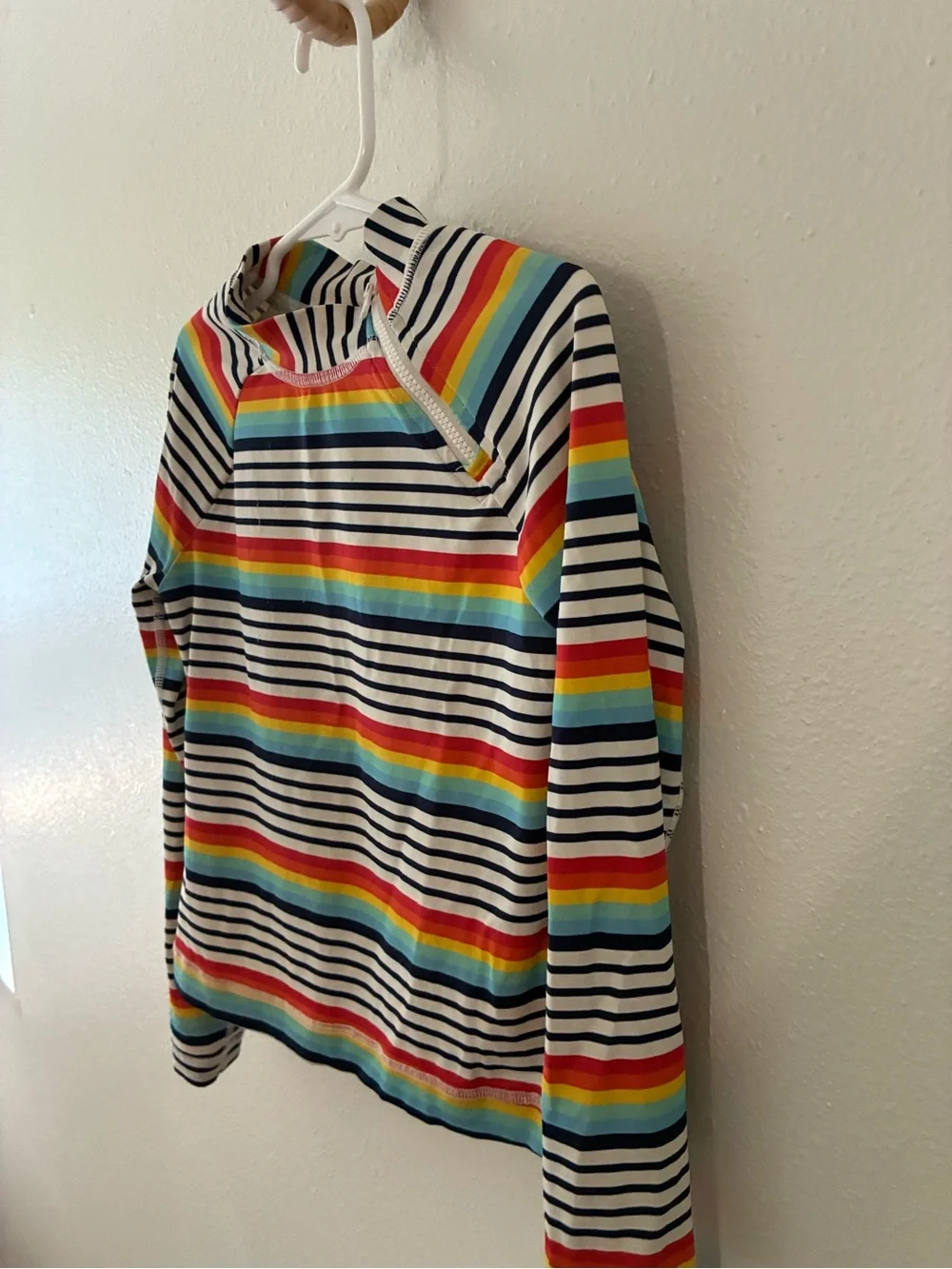 Hanna Andersson Striped Rainbow Rash Guard